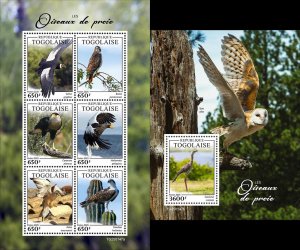 2025 12 - TOGO - BIRDS OF PREY            6V+ 1V  complet set    MNH **