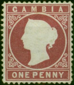 Gambia 1880 1d Maroon SG12a Wmk CC Sideways Good MM Rare CV £1700