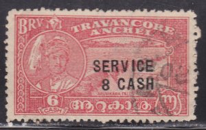 India - Feudatory States-Travancore O59 Aruvikara Falls O/P 1945