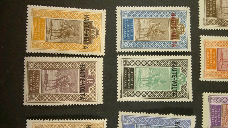 Burkina Faso/Upper Volta 1920-1928 OVPTS. Scott# 1-28 Mint CPL VF-XF Hinged/Rems