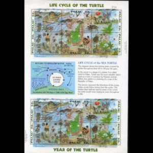 PALAU 1995 - Scott# 383 Sheet-Sea Turtles LH