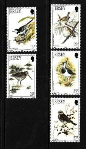 Jersey-Sc#582-6-unused NH set-Winter Birds-1992-