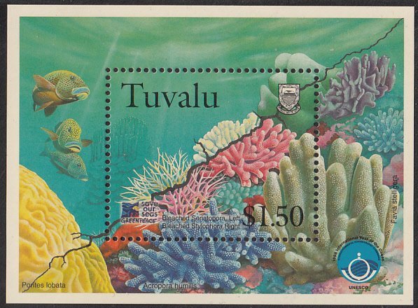 Tuvalu 1998 MNH Sc #780 $1.50 Bleached seriatopora and stylophora - Int'l Yea...