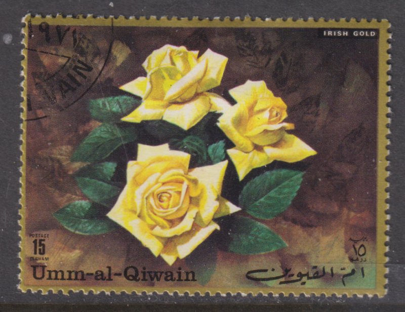 UAE Umm Al Qiwain Unlisted Irish Gold Rose Bouquet 1971