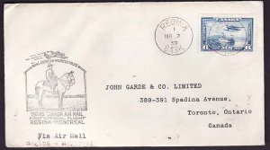 Canada cover #10727 - 6c airmail on first flight Regina to Montreal - Mr 2 1939