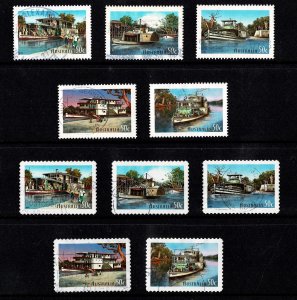 Australia 2003 Murray RIver Shipping  Set of 5 + Self-adhesives Used