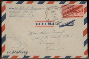 USA WWII APO Airmail Military Mail Cover 93789