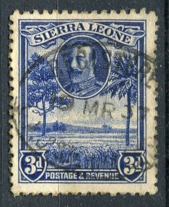 SIERRA LEONE; 1930s early GV pictorial issue fine used 3d. value
