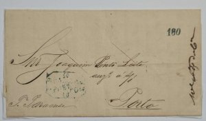 MI) 1853 BRAZIL, COVER CIRCULATED TO OPORTO - PORTUGAL BY SAILING SHIP ON AUGUST