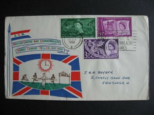 GREAT BRITAIN 1958 British Games souvenir cover SC 338-40 SG 567-9 see pictures 