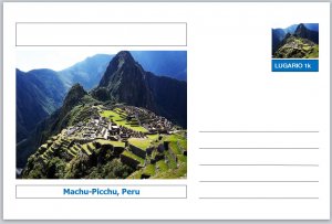 Hitos-Souvenir Postal (tarjeta brillante de 6 X 4) - Machu Picchu, Perú 