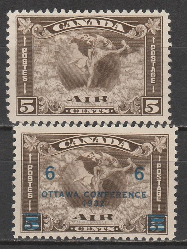 CANADA 1930 & 1932 AIRMAIL 5C & OTTAWA CONFERENCE 6C/5C