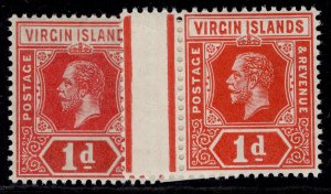 BRITISH VIRGIN ISLANDS GV SG70 + 70b, 1d SHADE VARIETIES, NH MINT. Cat £11. 