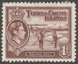 Turks & Caicos Islands, stamp, Scott#80,  mint, hinged,  salt raking