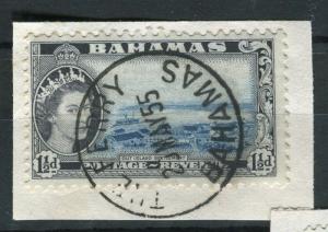 BAHAMAS; Early 1950s QEII issue fine used value, fair Postmark