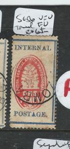 BRITISH CENTRAL AFRICA (P2605B) CHECK STAMP SG 56 TONED  VFU ZOMBA