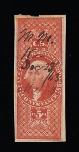 EXCELLENT GENUINE SCOTT #R89a VF-XF 1862-71 RED 1ST ISSUE CONVEYANCE IMPERFORATE