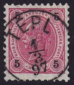 Austria - 1890 - Scott #54 - used - TEPL pmk Czech Republic