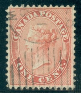 SG 29 Colony of Canada 1859. 1c pale rose. Fine used CAT £50 