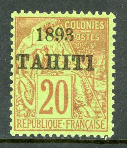 French Colony 1893 Tahiti 20¢ Red Scott #23 Mint G171
