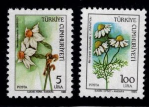 TURKEY Scott 2301-2302 MNH**  1985 Flower stamp set