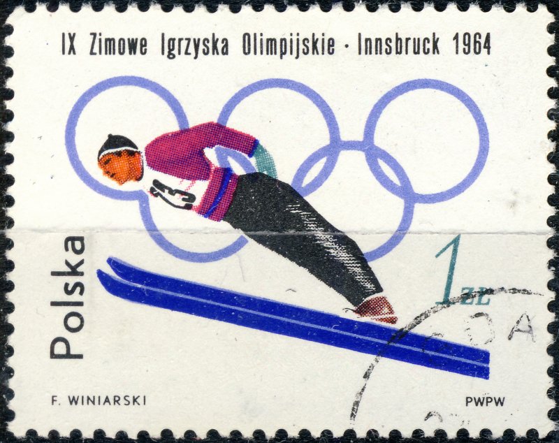 POLAND / POLEN - 1964 Mi.1461A 1Zl Winter Olympics (Ski Jumping) - VF Used (b)