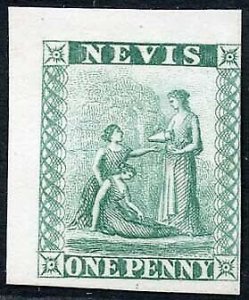 Nevis Proof on thick card 1d in Green