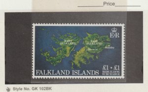 Falkland Islands Scott #B1 MNH Semi-Postal Maps Argentina Military