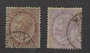 Italy  SC#30, 32 Used F-VF SCV$27.00.....Nice Opportunity!