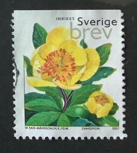 Sweden 2001 Scott 2417c used - Peonies, Flowers, Herbaceous Peony