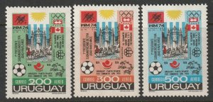 Uruguay 1974 Sc C395-7 air post set MNH**