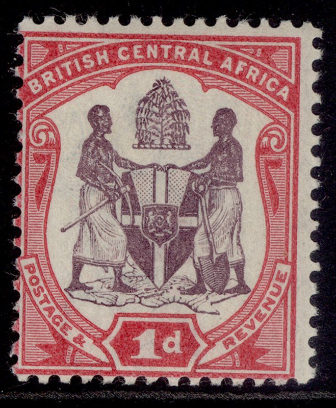 NYASALAND - BCA QV SG57d, 1d dull purple & carmine-rose, LH MINT.