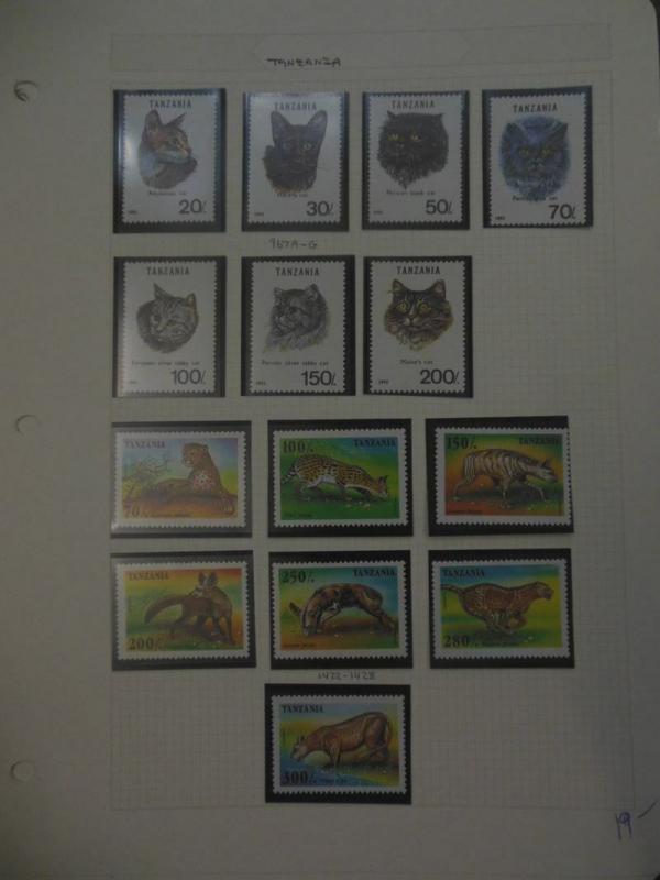 EDW1949SELL : TANZANIA Beautiful collection of VFMNH Topical of Birds & Animals