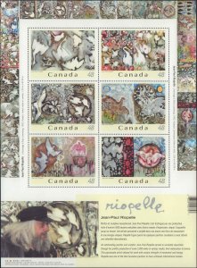 Canada #2002-2003, Complete Set(2), Pane of 6 + Souvenir Sheet, 2003, Art, Bi...