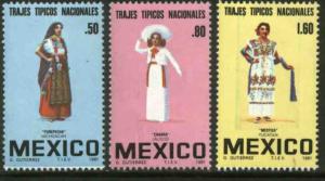 MEXICO 1231-1233 Regional costumes MNH