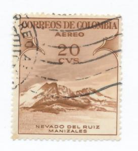 Colombia 1954 Scott C243 used - 20c, Ruiz mountain Manizales