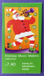 Sc BK296 HOLIDAY MUSIC MAKERS Booklet of 20 US 37¢ Stamps MNH, Sealed 2003