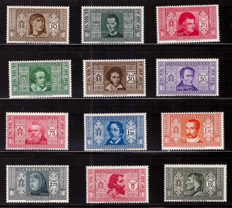 Italy Scott 268-279 MH* 1932 Dante Alighieri set  CV $140