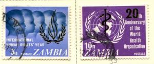 Zambia SC# 52-3 WHO Anniv. 3n, 10n Used