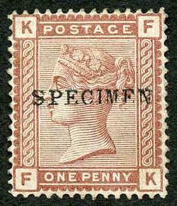 SG166s 1d Venetian Red Opt SPECIMEN (no gum probably Ex Archival Document)