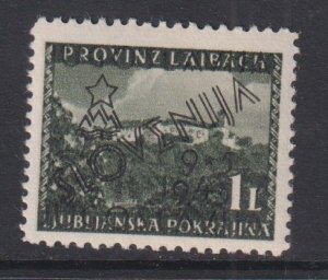 Yugoslavia Slovenia #Michel 7a MNH 1945   Laibach Province black overprint 1 l