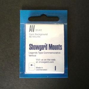 Showgard Stamp Mount Size AV 31/41 mm - BLACK (Pack of 40)  (31x41 31mm)  PRECUT