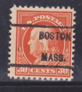 MA Precancel: Boston 461; 30c 1917 Washington/Franklin Issue; Better Type