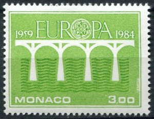 Monaco Sc#1425 MNH, 3f yel grn, Europa (C.E.P.T.) 1984 - Bridge, 25th Anniver...