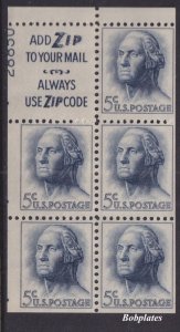 BOBPLATES #1213c Washington Booklet Slogan 3 Upper Left 28850 60% MNH DCV=$60