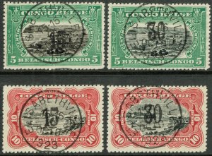 [sto960] BELGIAN CONGO 1922 Scott#60/61 with overprint 15 & 30 CURIOSITY