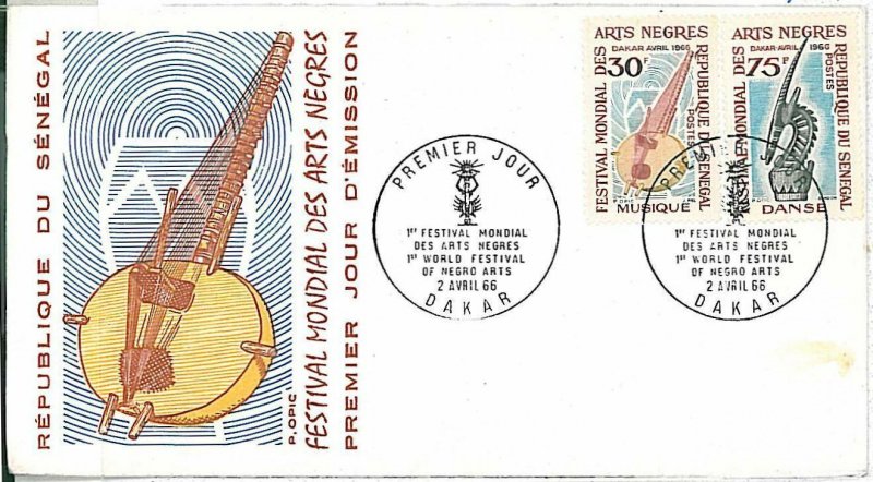 MUSIC - FDC COVER : SENEGAL 1966