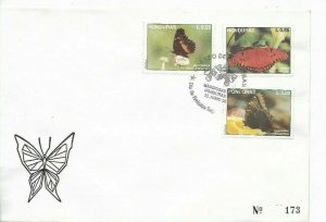 HONDURAS 1992 BUTTERFLIES INSECTS SET OF 3 +  SS ON 2 FDC SCOTT 370/73