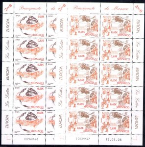 2008 EUROPA CEPT Monaco, 1 minisheet di 10 values , MNH**