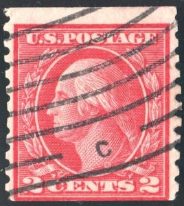 SC#492 2¢ Washington Coil Single (1916) Used